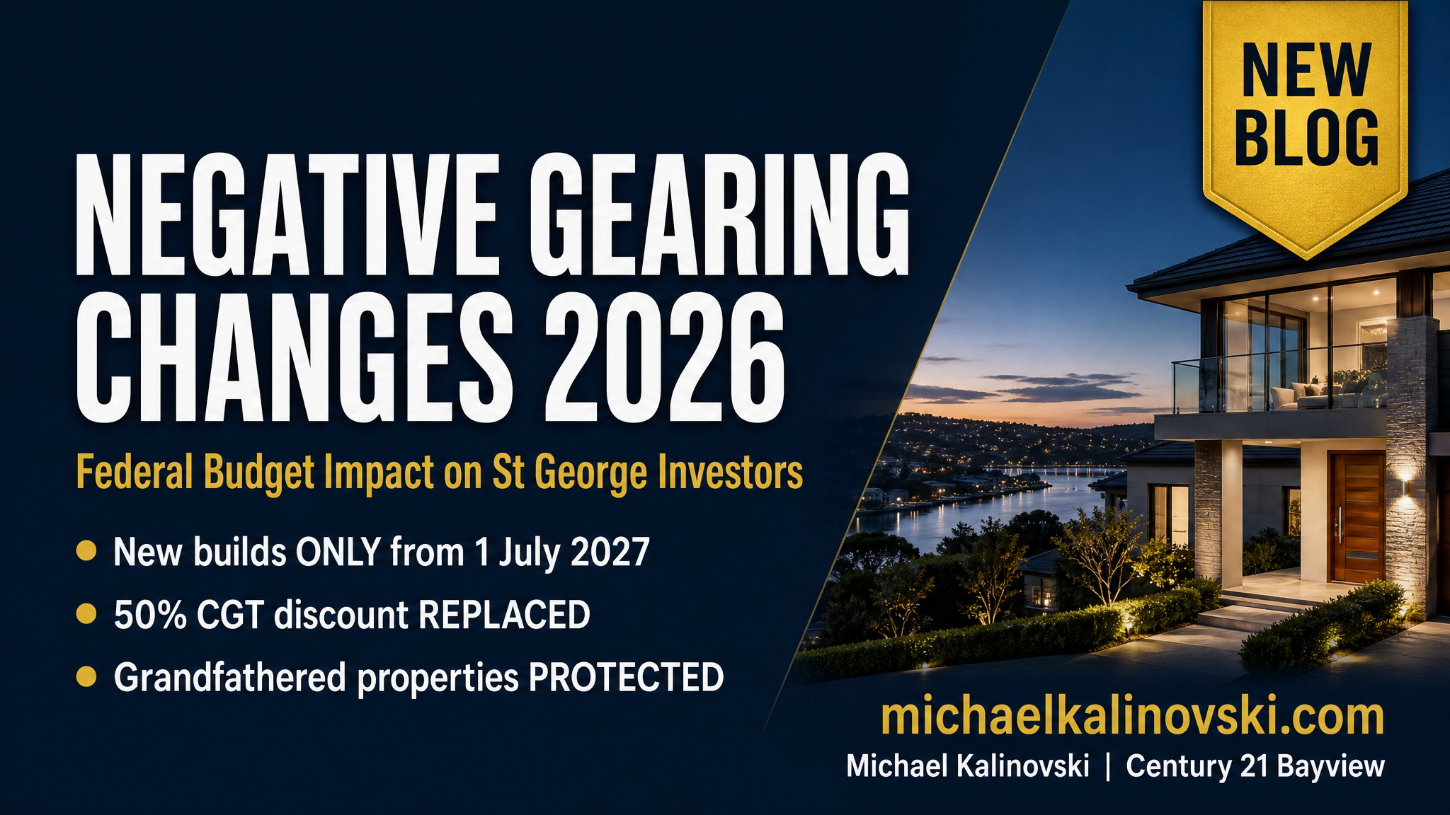 Negative Gearing Changes 2026: How the Federal Budget Affects St George Investors
