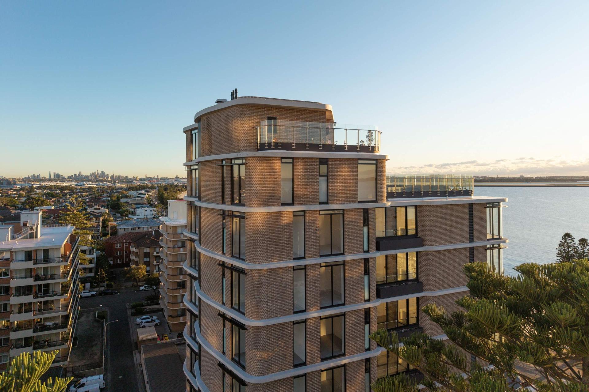 Modern beachside apartment building in Brighton-Le-Sands