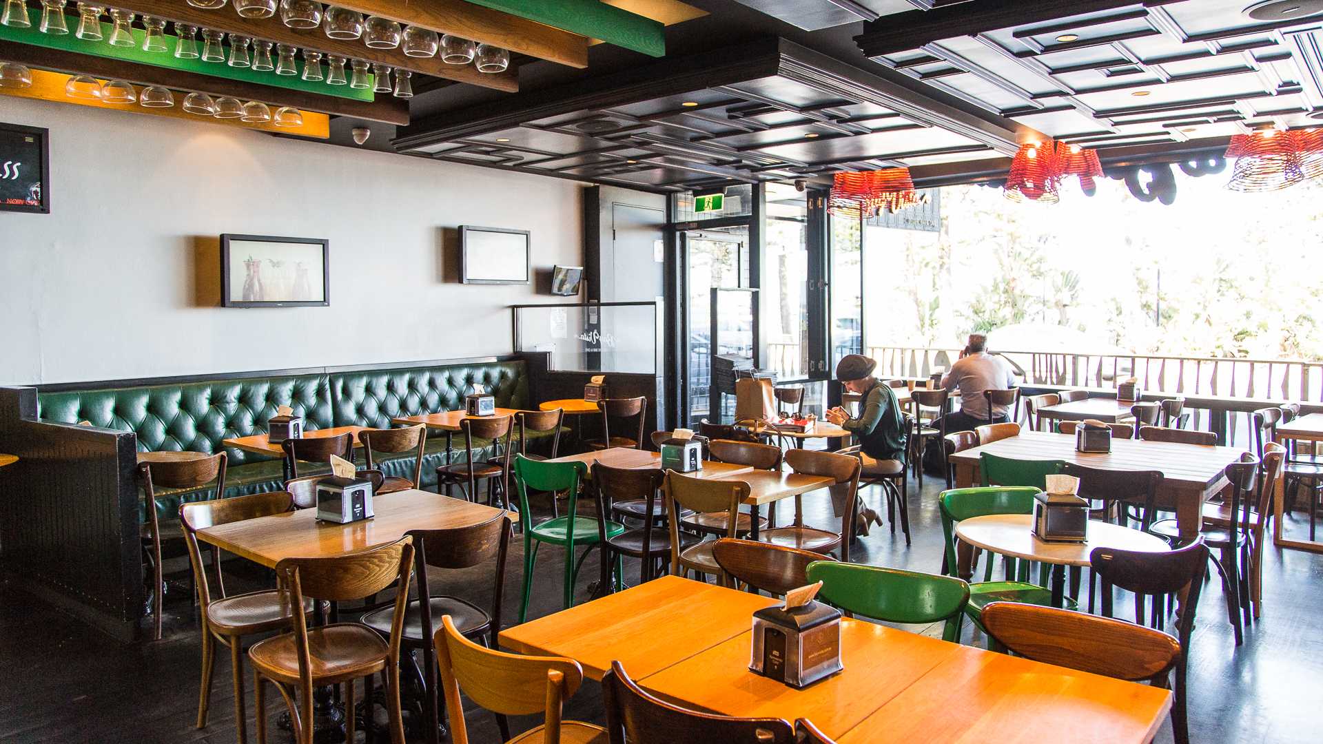 Grand Parade and Bay Street cafes and restaurants with outdoor dining, Brighton-Le-Sands NSW 2216